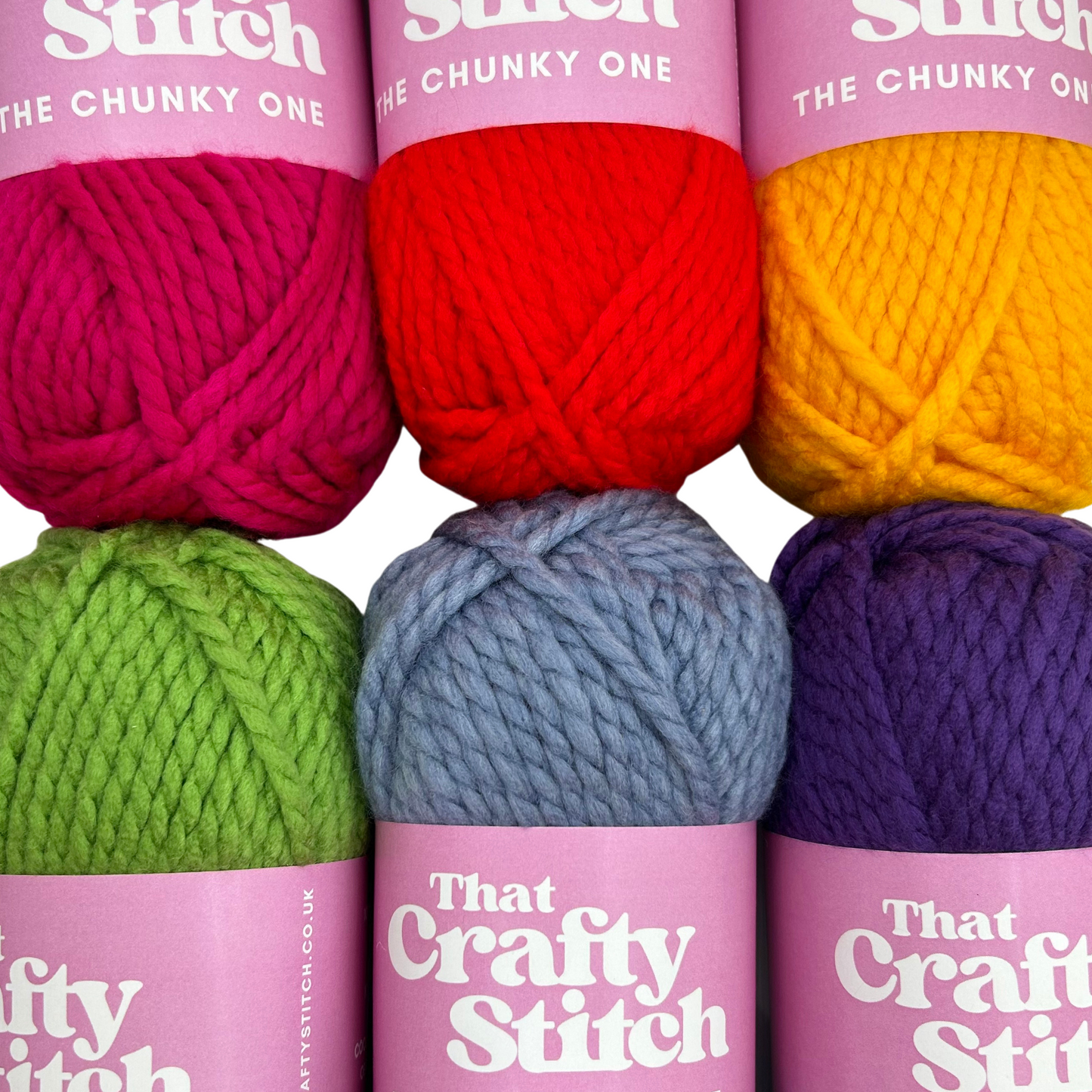 Rainbow super chunky yarn bundle