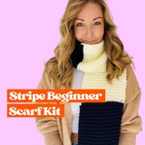Beginner stripe scarf knit kit