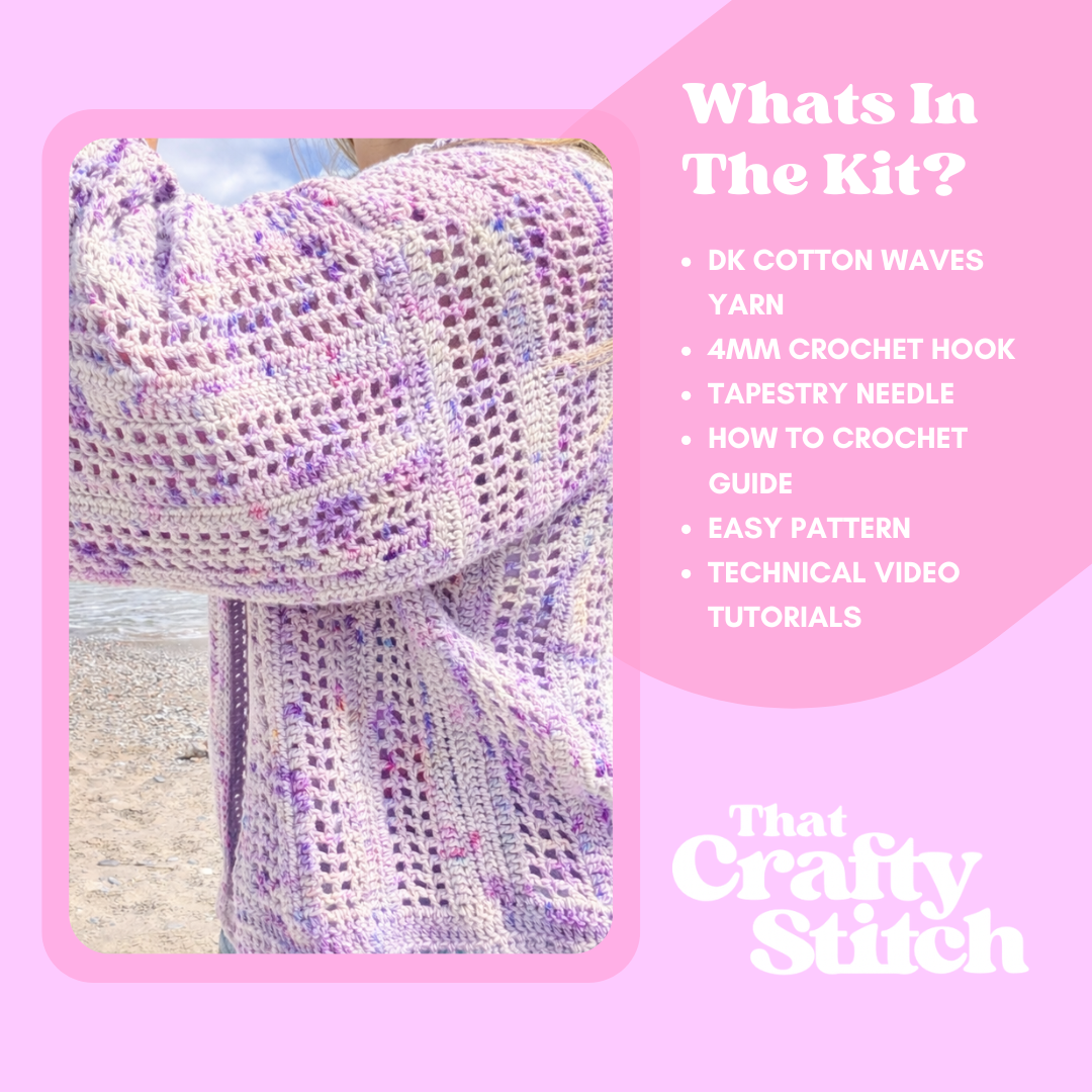 Capri shirt crochet kit | cotton waves double knit crochet kit