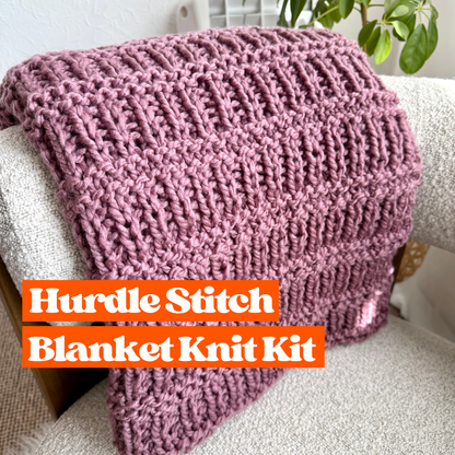 Chunky Textured Blanket Knitting Kit | Blanket Knit Kit | Beginner Friendly 