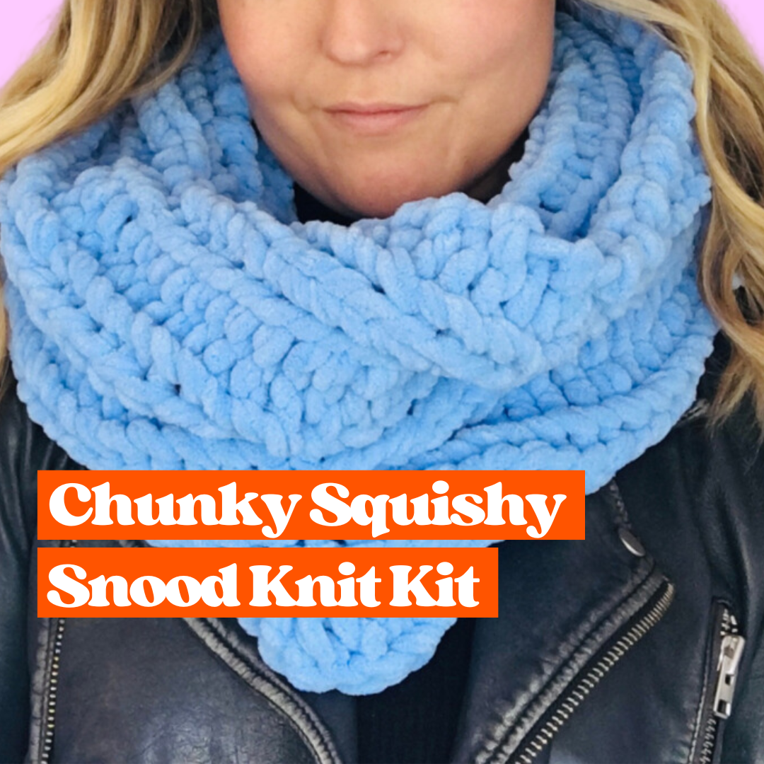 super chunky chenille snood knitting kit