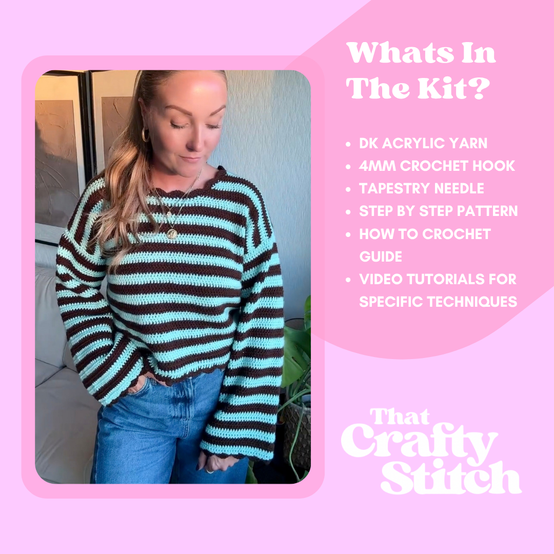 Hallie sweater crochet kit | easy crochet jumper kit | DIY crochet kit 