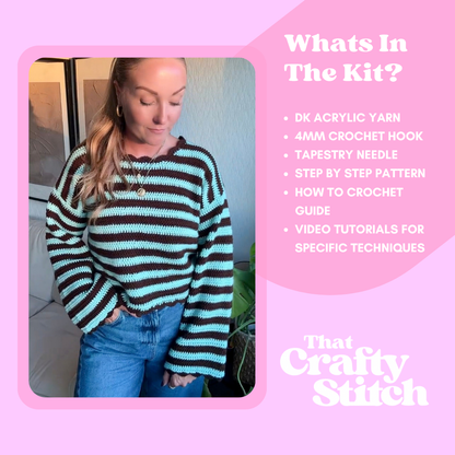 Hallie sweater crochet kit | easy crochet jumper kit | DIY crochet kit 