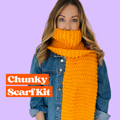 KNITTING KIT - Chunky Knit Stitch Scarf