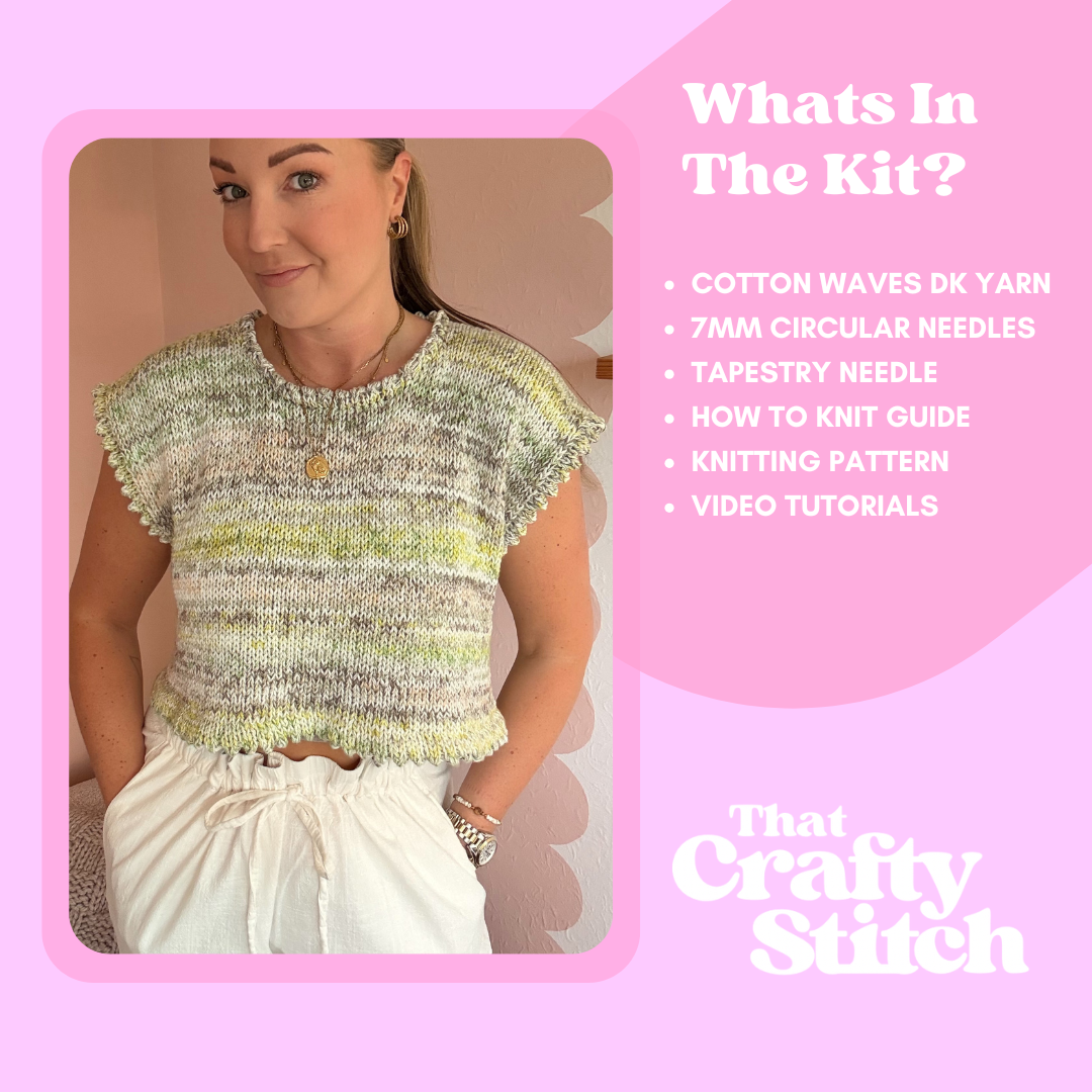 KNITTING KIT - Maddie Tee - Cotton Waves