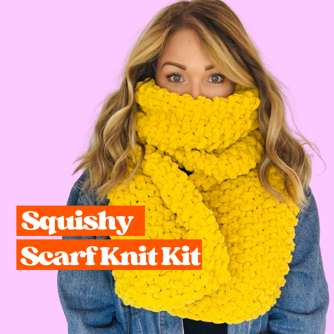 beginner friendly scarf knit kit