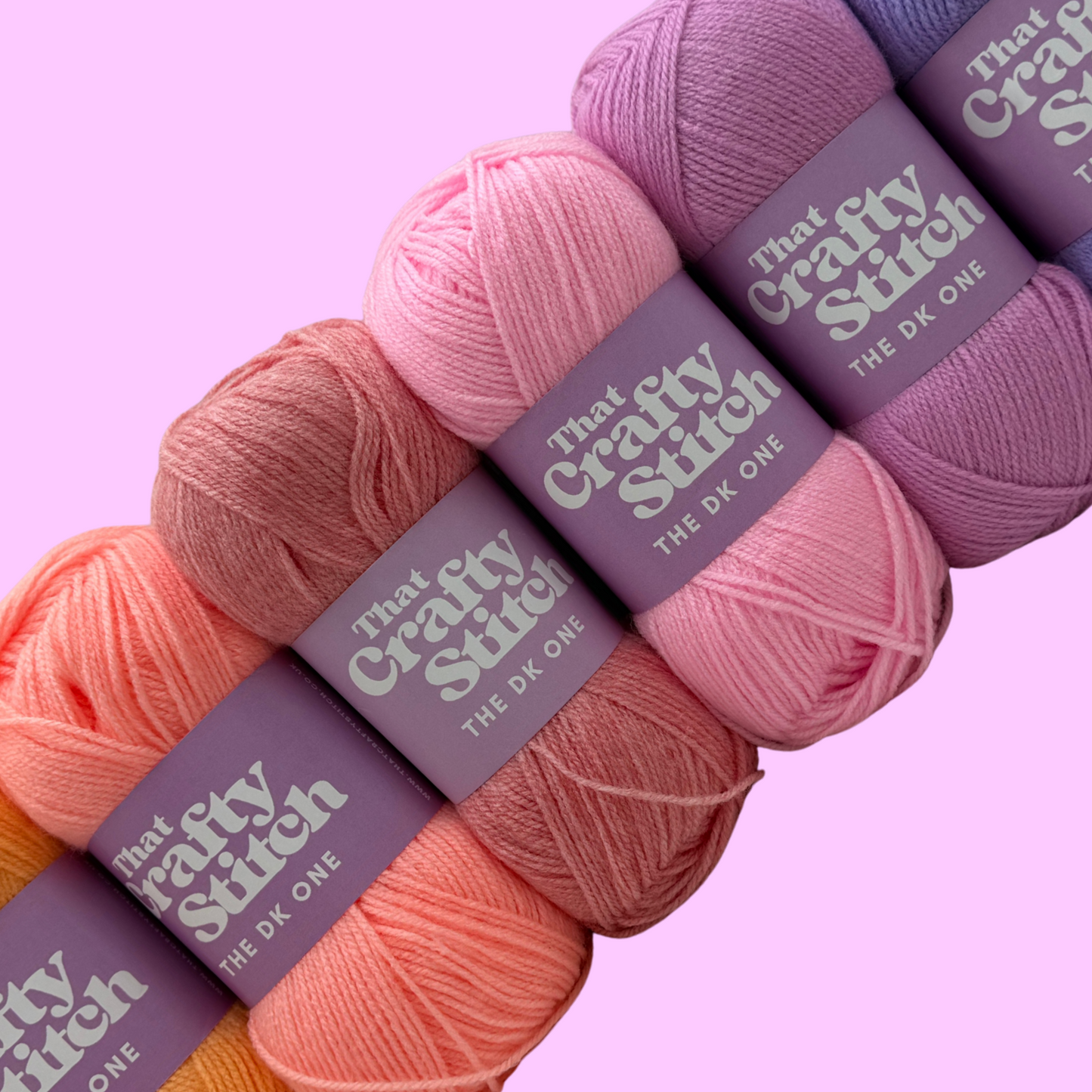 Pastel pink double knit yarn bundle