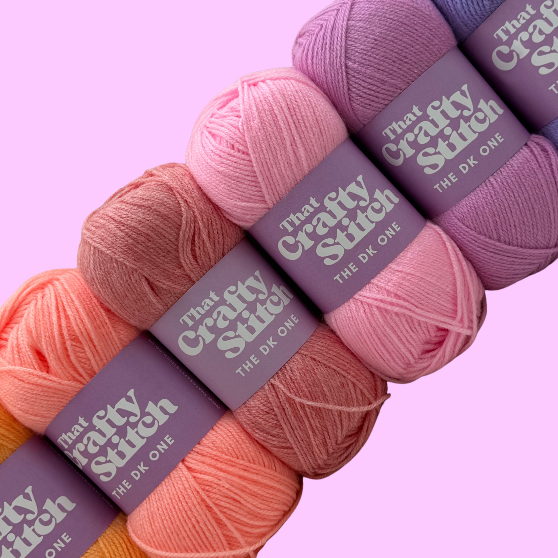 Pastel pink double knit yarn bundle
