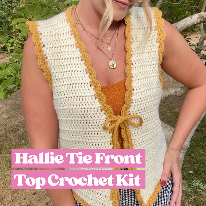 Crochet kit - The Hallie Tie Front Top | Chunky crochet project | full DIY crochet kit | autumn crochet | beginner friendly 