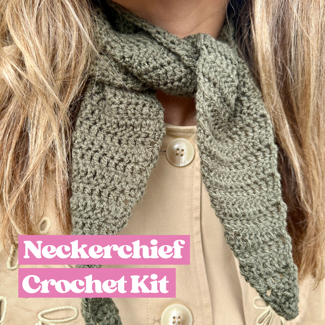 crochet neckerchief kit | beginner crochet kit | neck scarf crochet kit