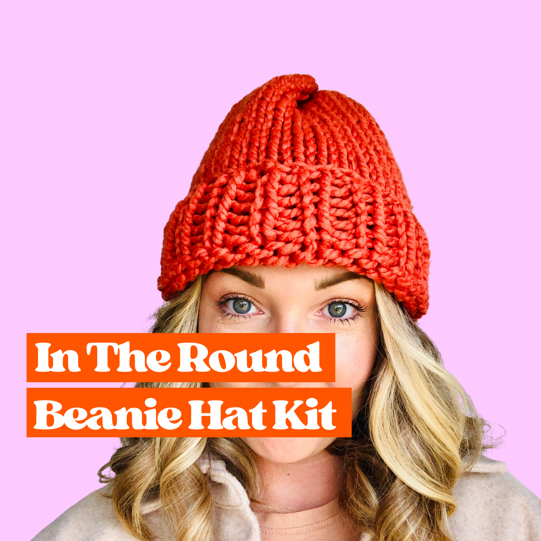 in the round beanie knit kit