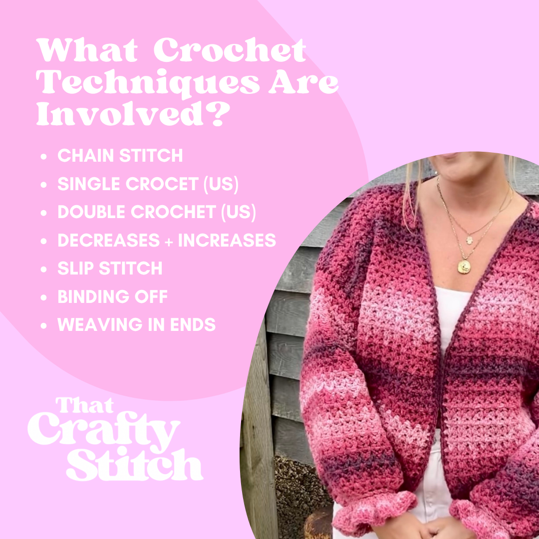 Ivy cardigan crochet kit | aurora chunky yarn | easy diy crochet kit | cardigan kit
