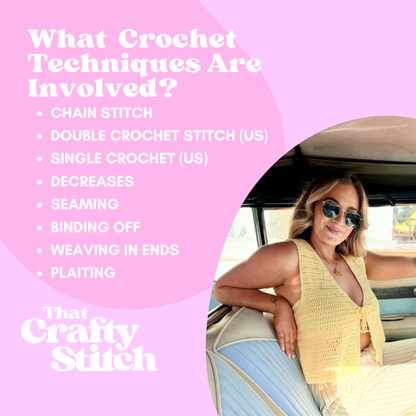 Dani tie front top crochet kit | summer crochet kit | beginner friendly crochet kit 