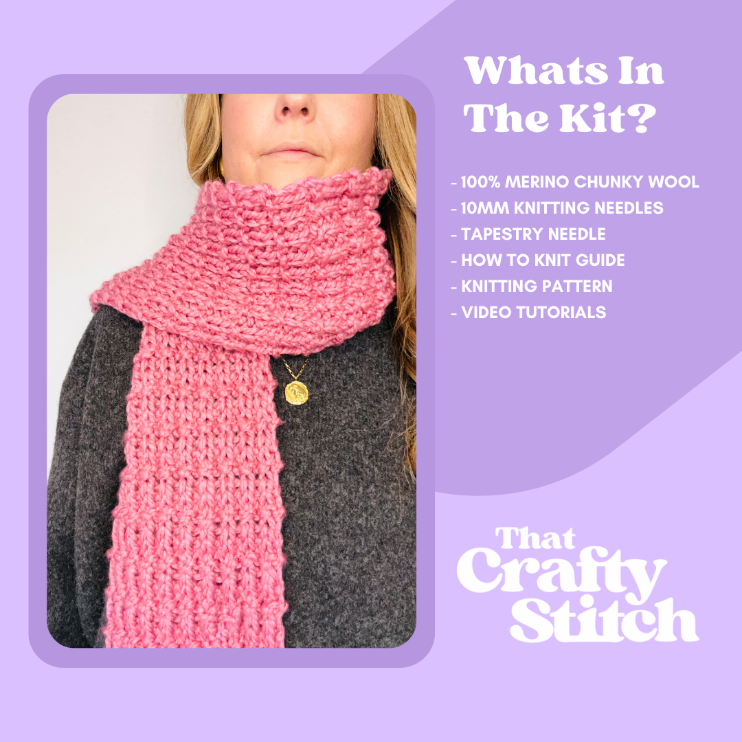 Super chunky merino wool knitting kit