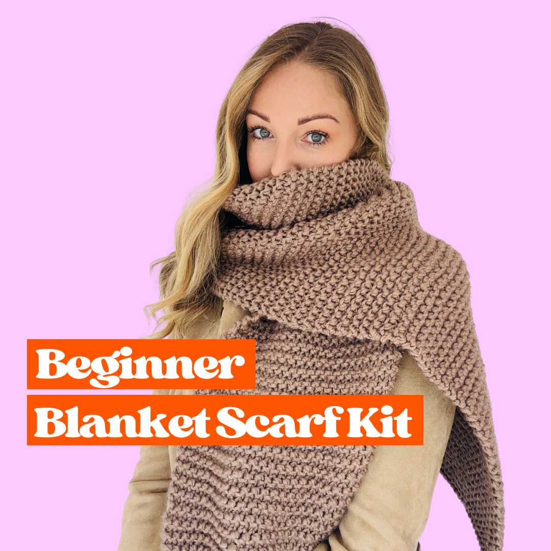 beginner blanket scarf knit kit