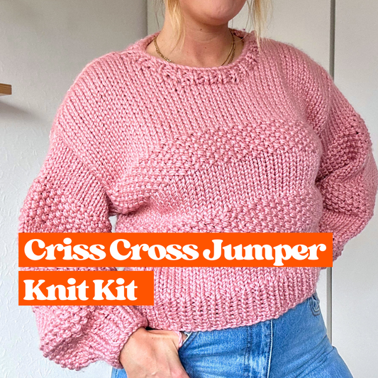 seed stitch chunky jumper knitting kit - confident beginner level