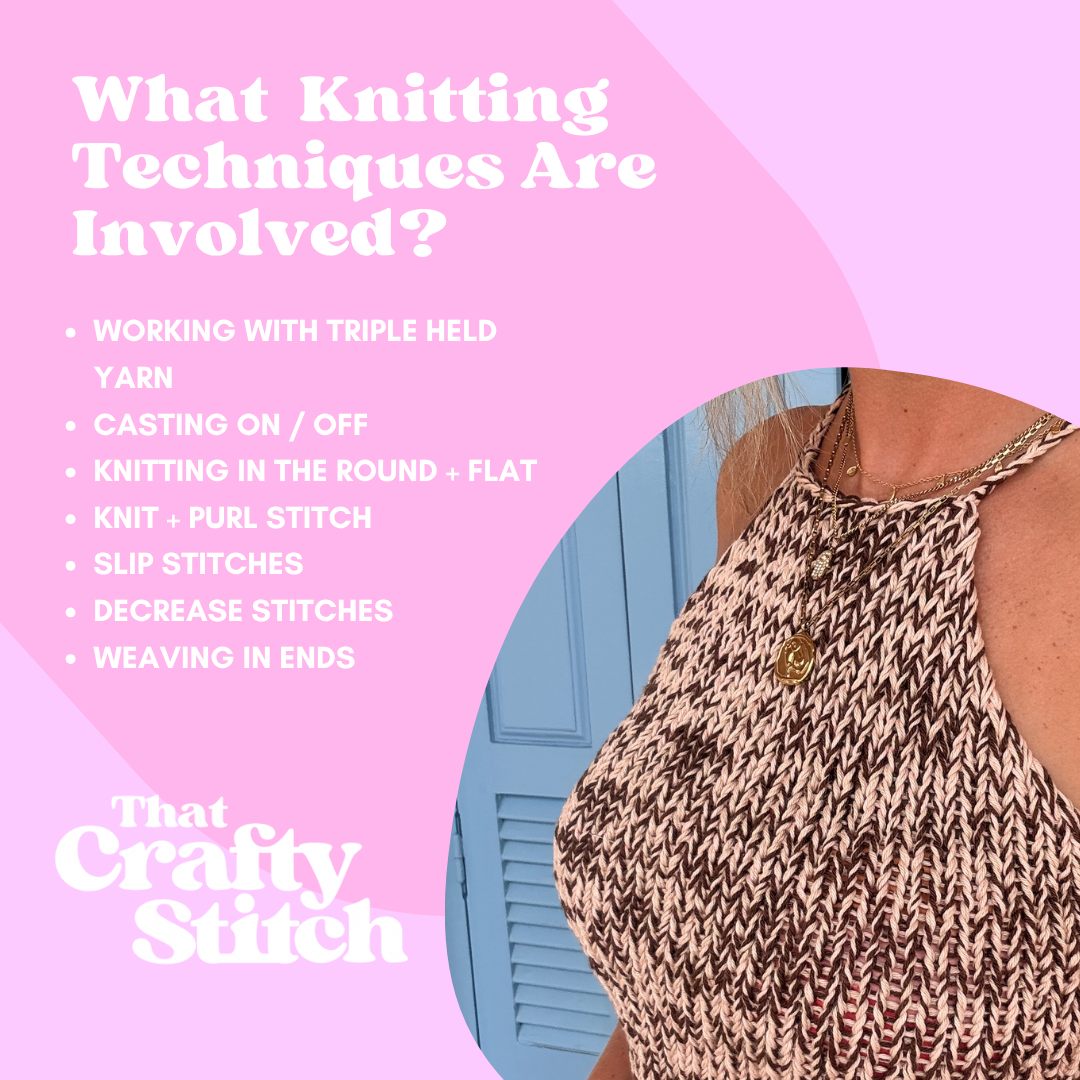 Tori tank top knitting kit | DK cotton knit kit | confident beginner knit kit | summer top knitting kit