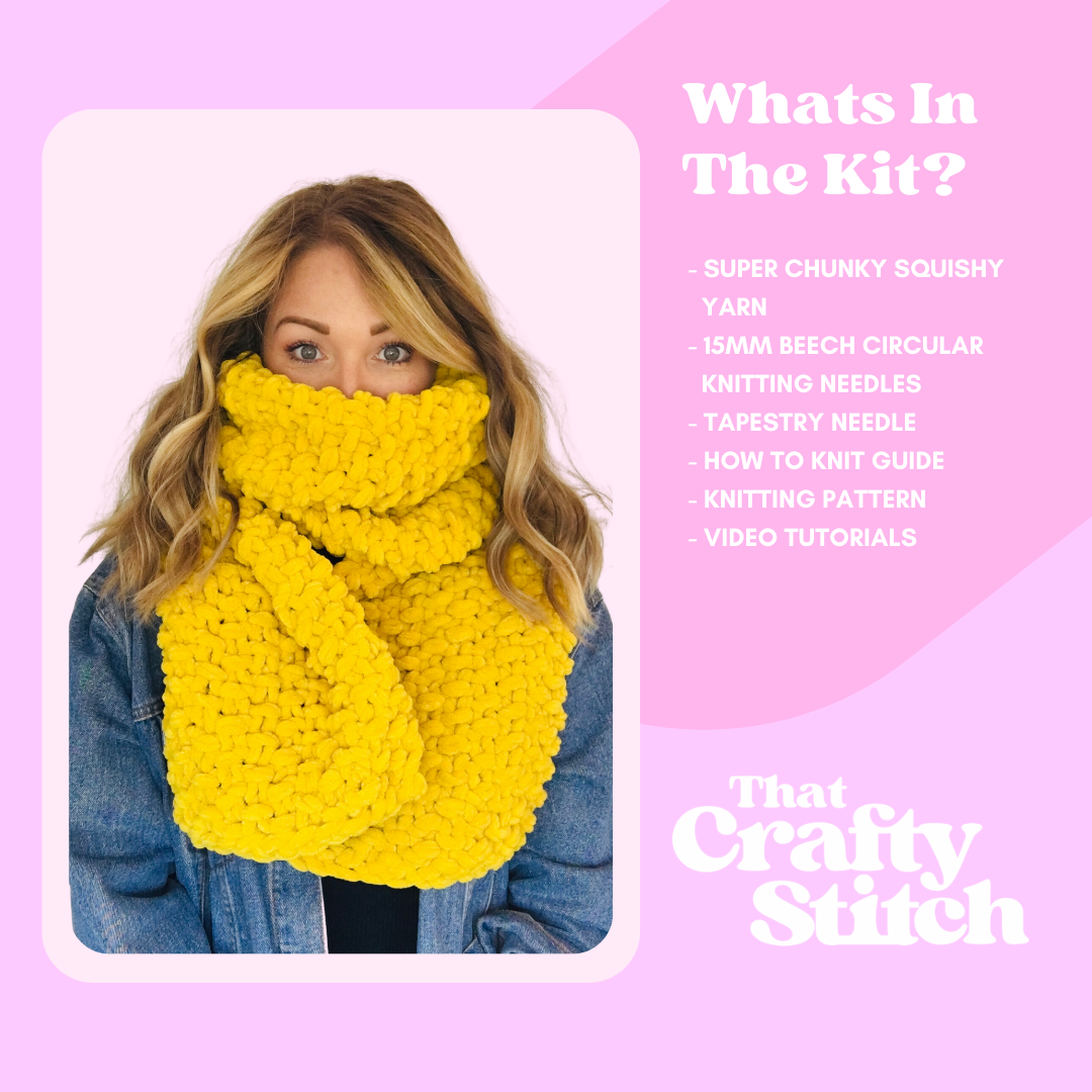 squishy scarf knitting kit