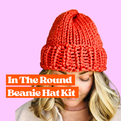 in the round beanie knit kit