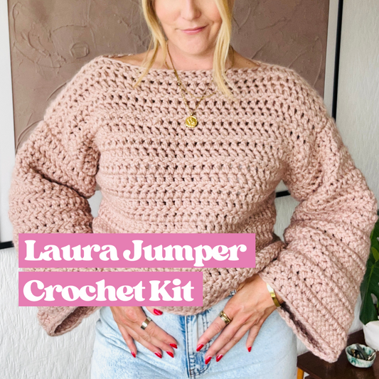 The Laura Crochet jumper kit - learn how to crochet - beginner friendly crochet kit
