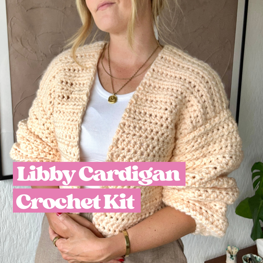 Libby Crochet Cardigan Kit - Learn how to crochet - beginner friendly crochet kit