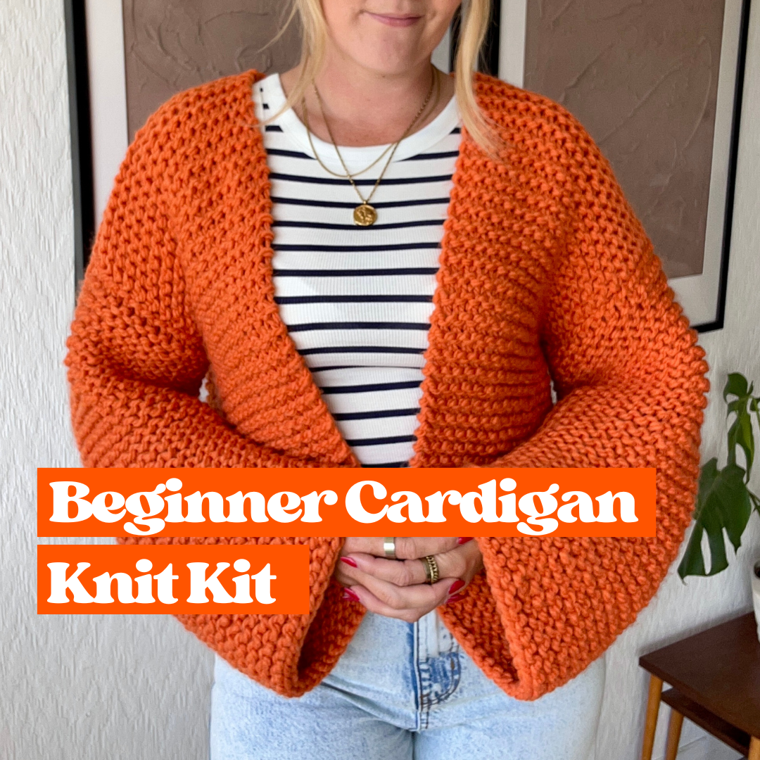 KNITTING KIT - Beginner Cardigan Knit Kit – That Crafty Stitch