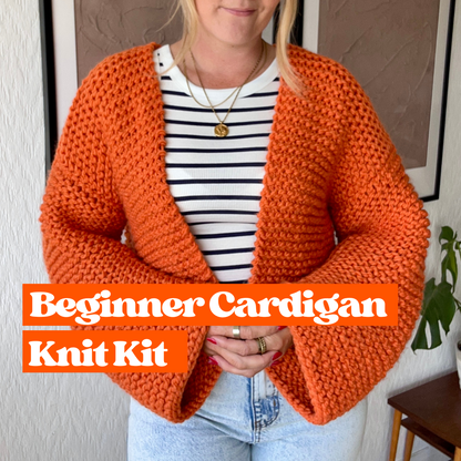 Beginner Cardigan Knitting Kit | easy cardigan kit | beginner friendly | super chunky cardigan kit