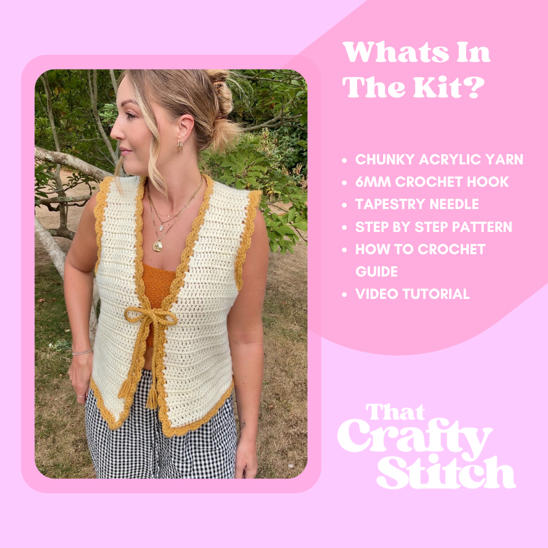 Crochet kit - The Hallie Tie Front Top | Chunky crochet project | full DIY crochet kit | autumn crochet | beginner friendly 
