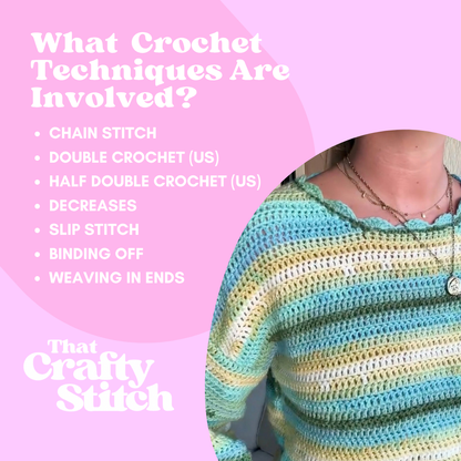 Hallie Aurora Sweater crochet kit | easy crochet sweater crochet kit | lightweight crochet sweater | DIY crochet kit