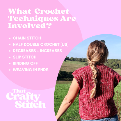 Sophie Button Tank Top Crochet Kit | DK crochet kit | complete DIY crochet kit | Autumn