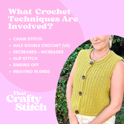 Sophie Button Tank Top Crochet pattern | digital crochet pattern | crochet tank top | autumn crochet project
