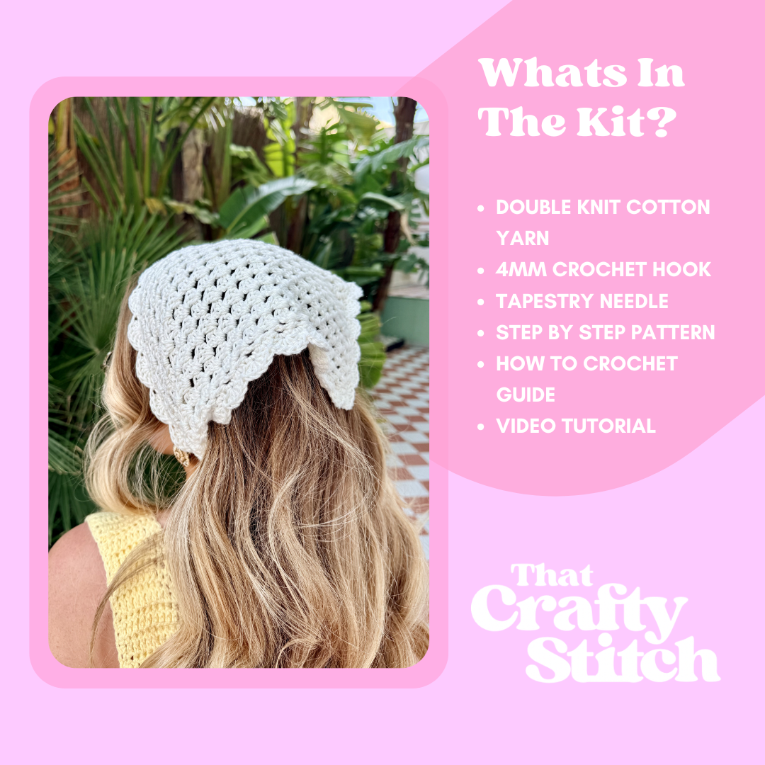 Anna bandana crochet kit | beginner crochet kit | summer crochet | scandi style 
