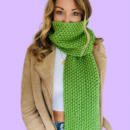 seed stitch beginner scarf knit kit
