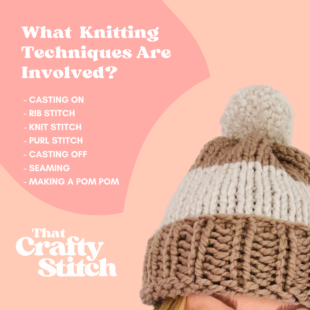 beginner friendly hat knitting kit