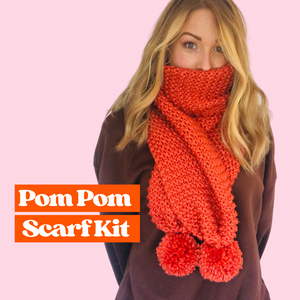 pom pom scarf knit kit