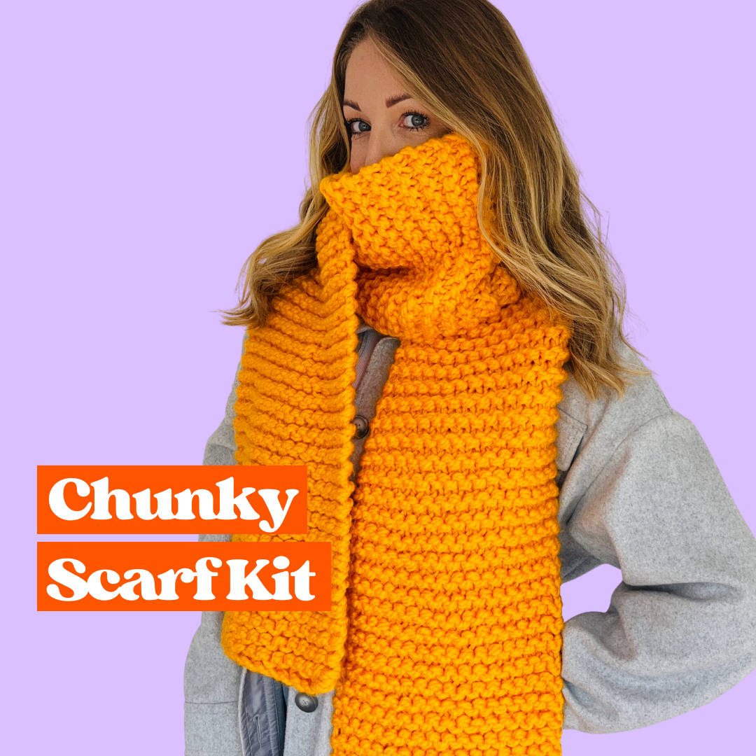 KNITTING KIT - Chunky Knit Stitch Scarf