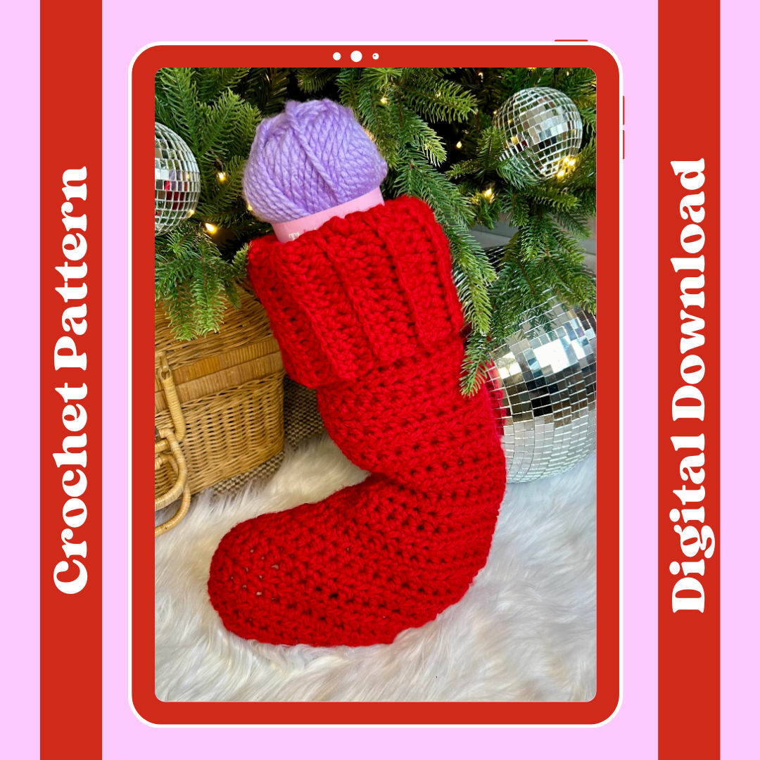 crochet stocking digital pattern | christmas stocking crochet pattern