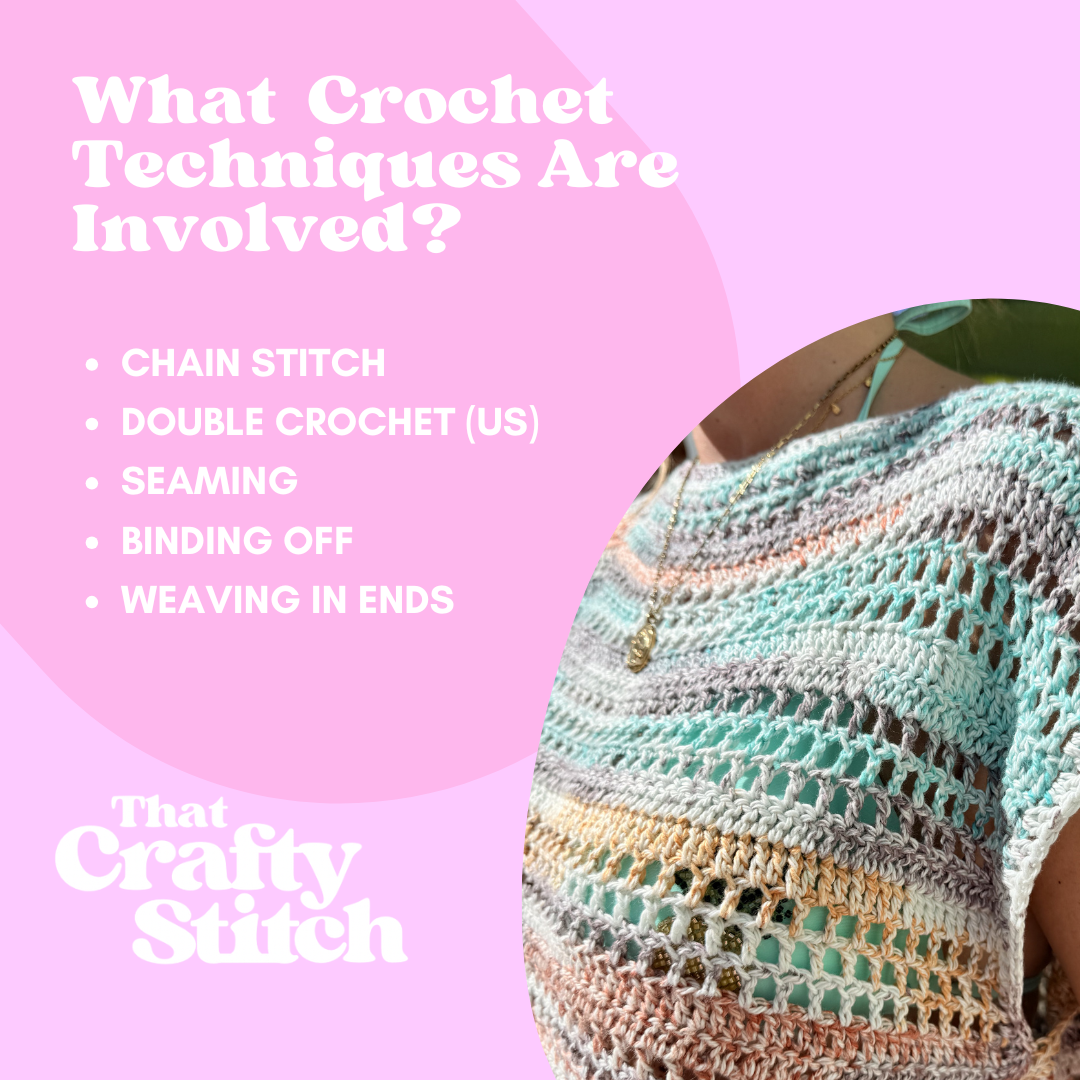Capri tee cotton waves crochet kit | summer top crochet kit | beginner friendly crochet kit | complete DIY crochet kit