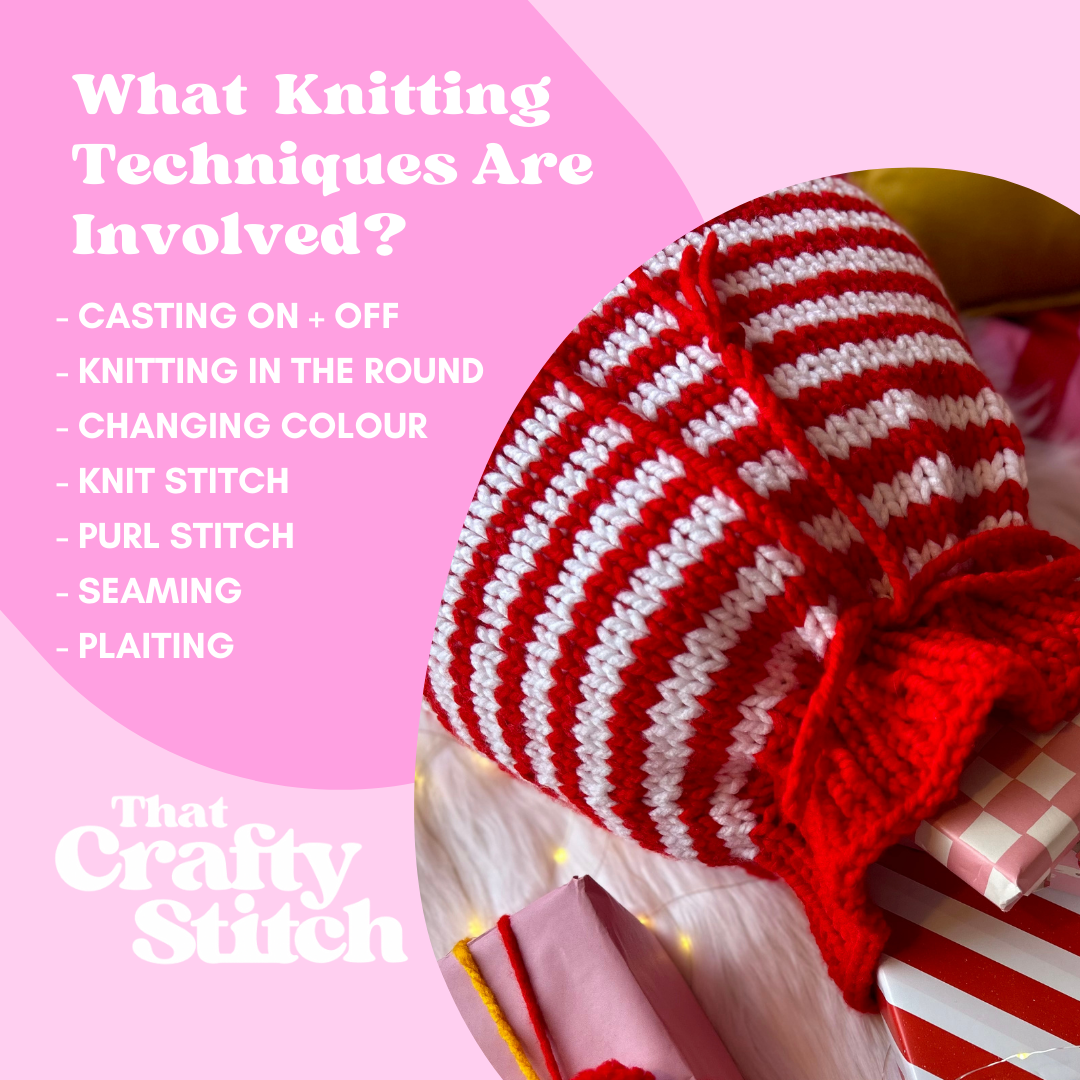 Knitting Pattern - Striped Santa Sack