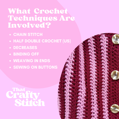 Sophie Cardigan crochet kit | stripe crochet cardi kit | chunky cardigan kit