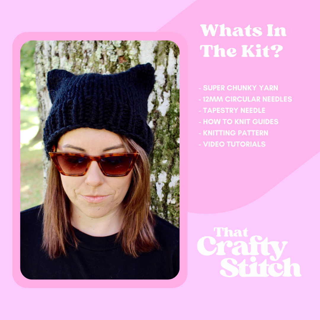cat hat knit kit