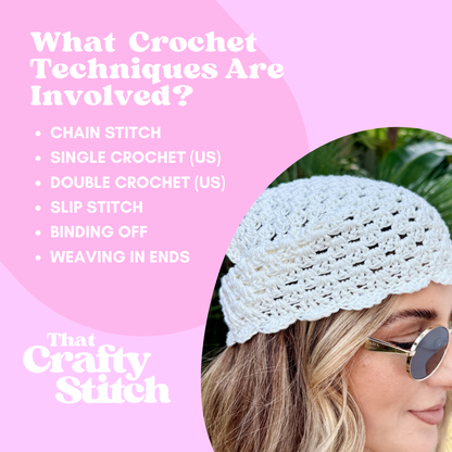 Anna Bandana Crochet Pattern | digital crochet pattern | scandi style bandana | croche tutorial