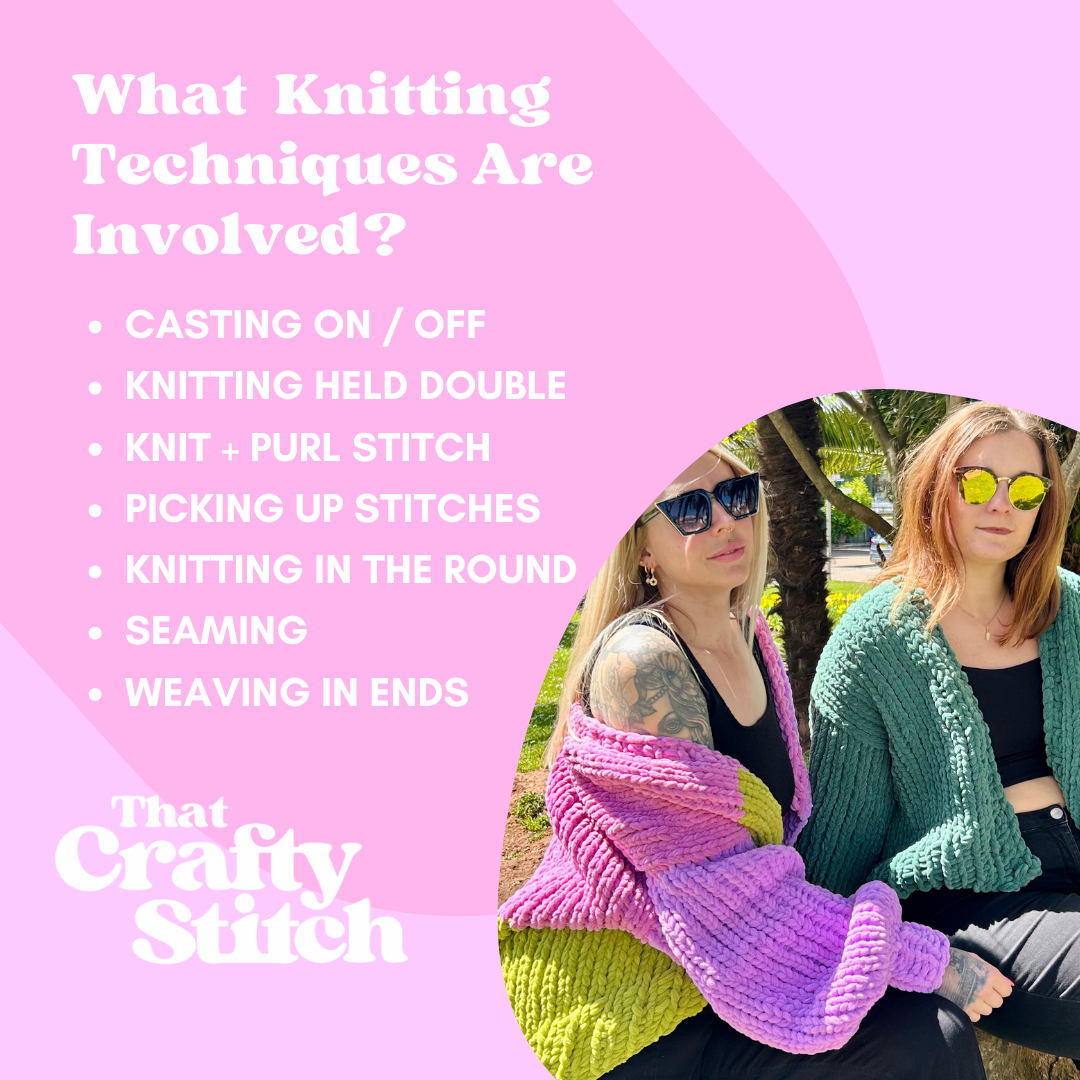 The Cardi Giant Knit kit | weighted cardigan knitting kit | intermediate level cardigan 