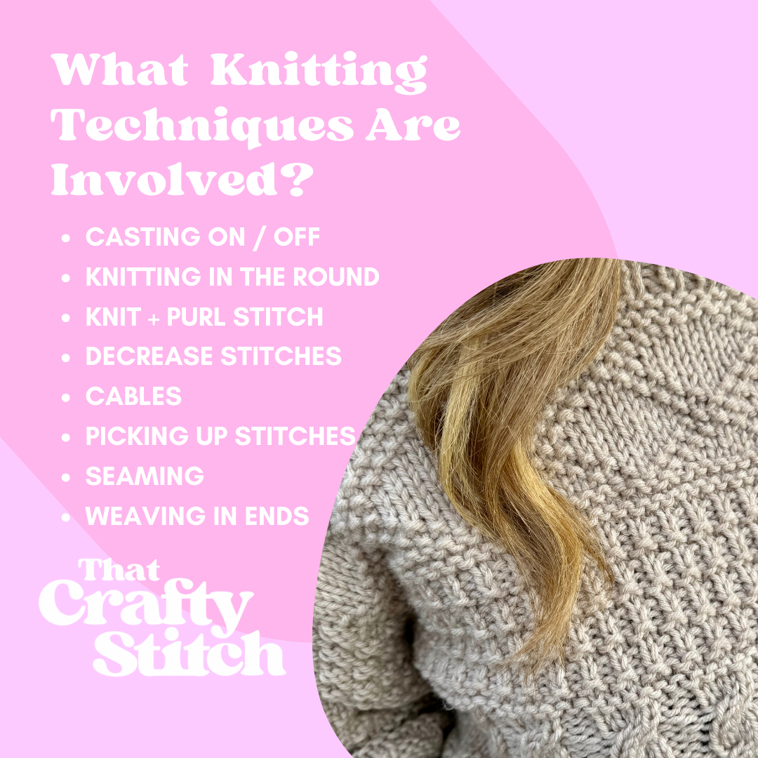 Catch of the day chunky jumper knit kit | chunky sweater knitting kit | fisherman core jumper 