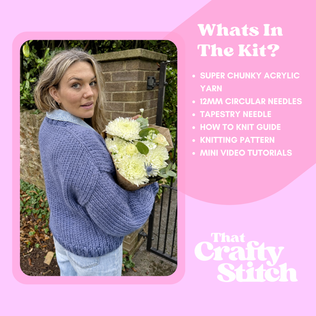 Margo cardigan knit kit | super chunky cardigan kit| beginner friendly cardigan knitting kit