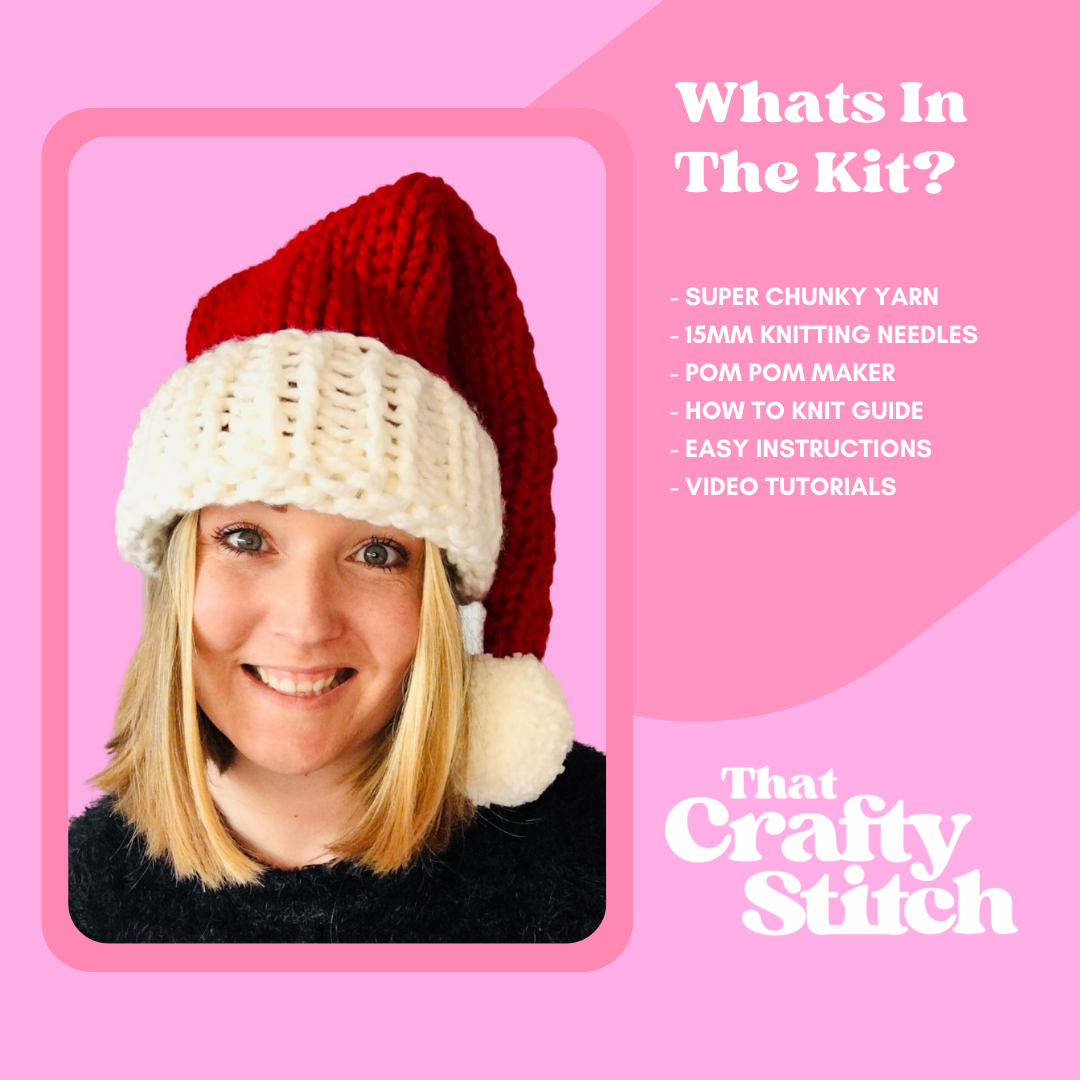 Santa hat knit kit