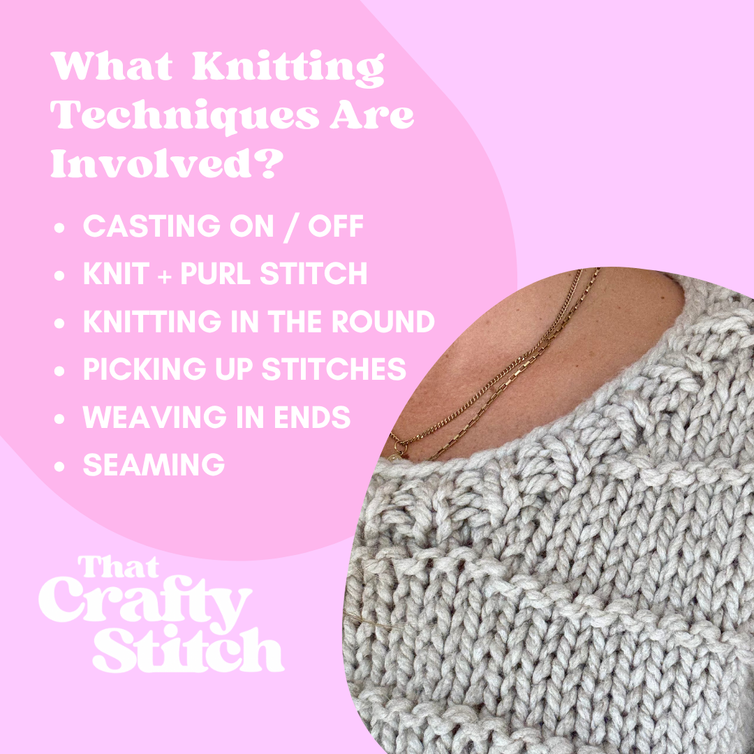 The Ella Jumper knitting kit| chunky jumper knit kit | beginner friendly | DIY knitting kit | sweater knit kit