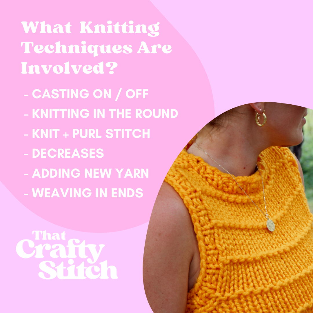 Chunky sweater vest knitting kit | beginner friendly knit kit | knitted vest kit