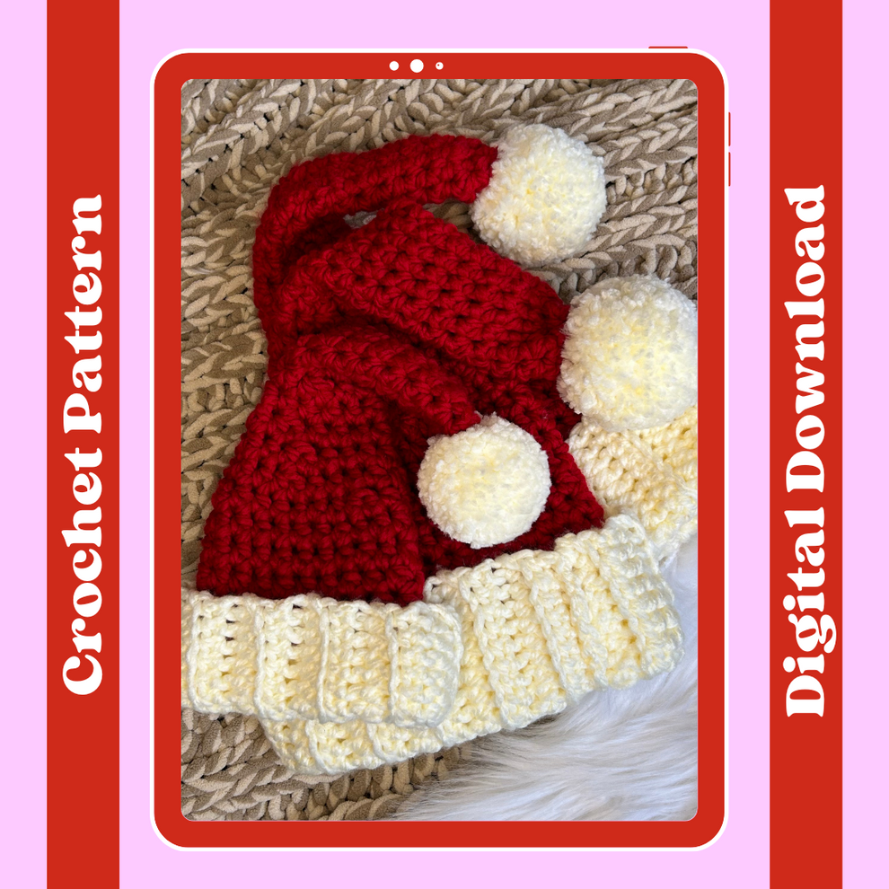 CROCHET PATTERN - Santa Hat - Digital Download – That Crafty Stitch