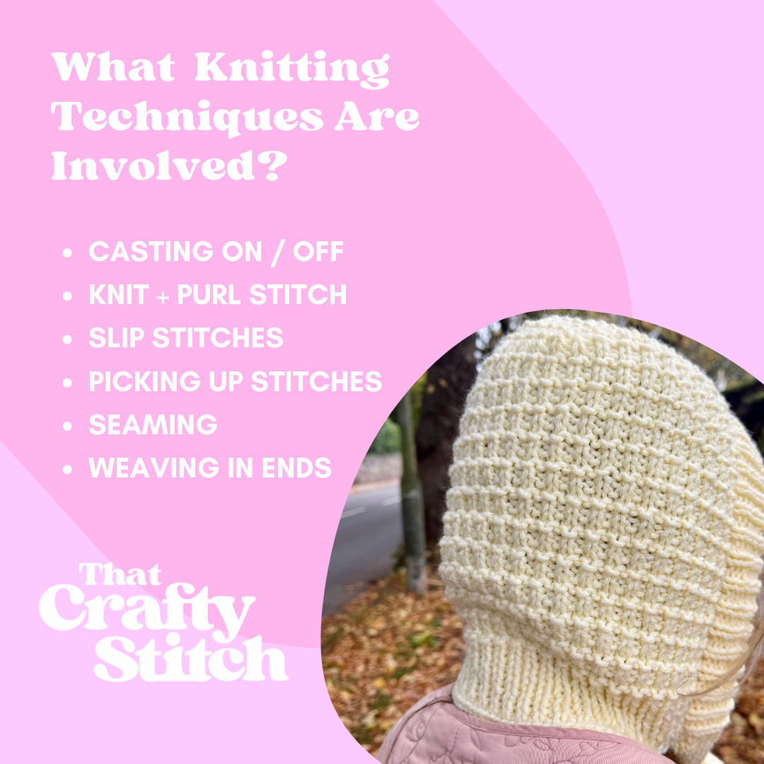 Hurdle stitch bonnet knit kit | knitting kit | beginner friendly | bonnet knitting kit